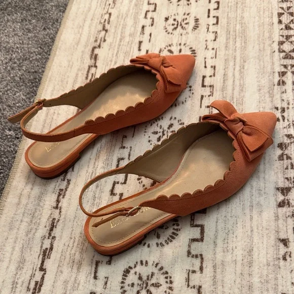 Essex Lane Pink Scalloped Bow Flats - Picture 4 of 5